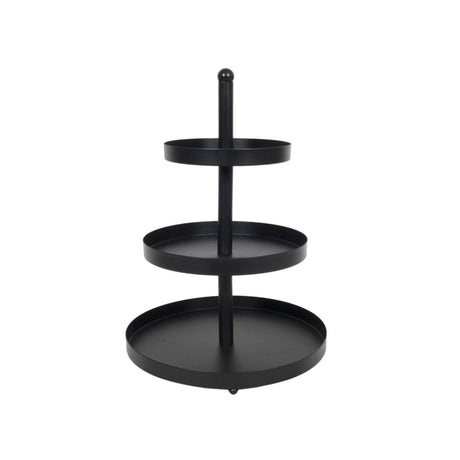 Svenska Living étagère en métal 3 couches ø25x35cm noir