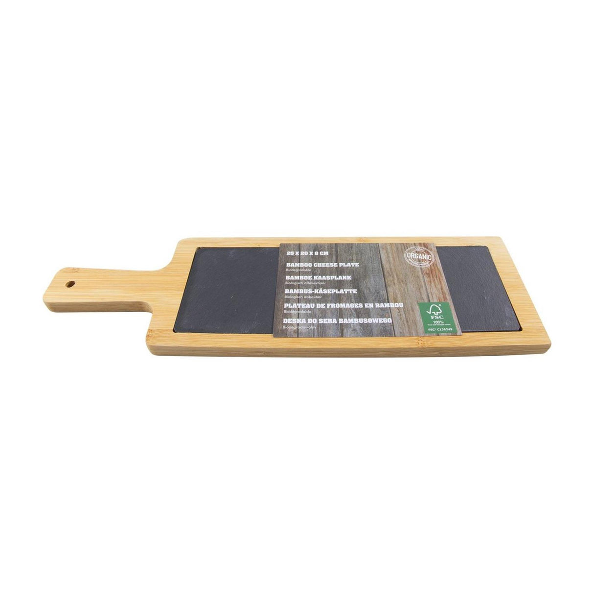 Planche de service en bambou ardoise 40x12cm