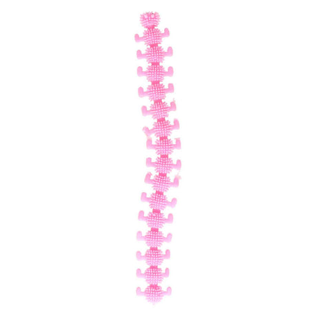 Jono joue une chenille fidget extensible et moelleuse