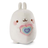 Nici peluche peluche molang arc-en-ciel avec coeur dans une boîte cadeau, 16 cm