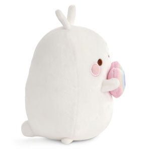 Nici peluche peluche molang arc-en-ciel avec coeur dans une boîte cadeau, 16 cm