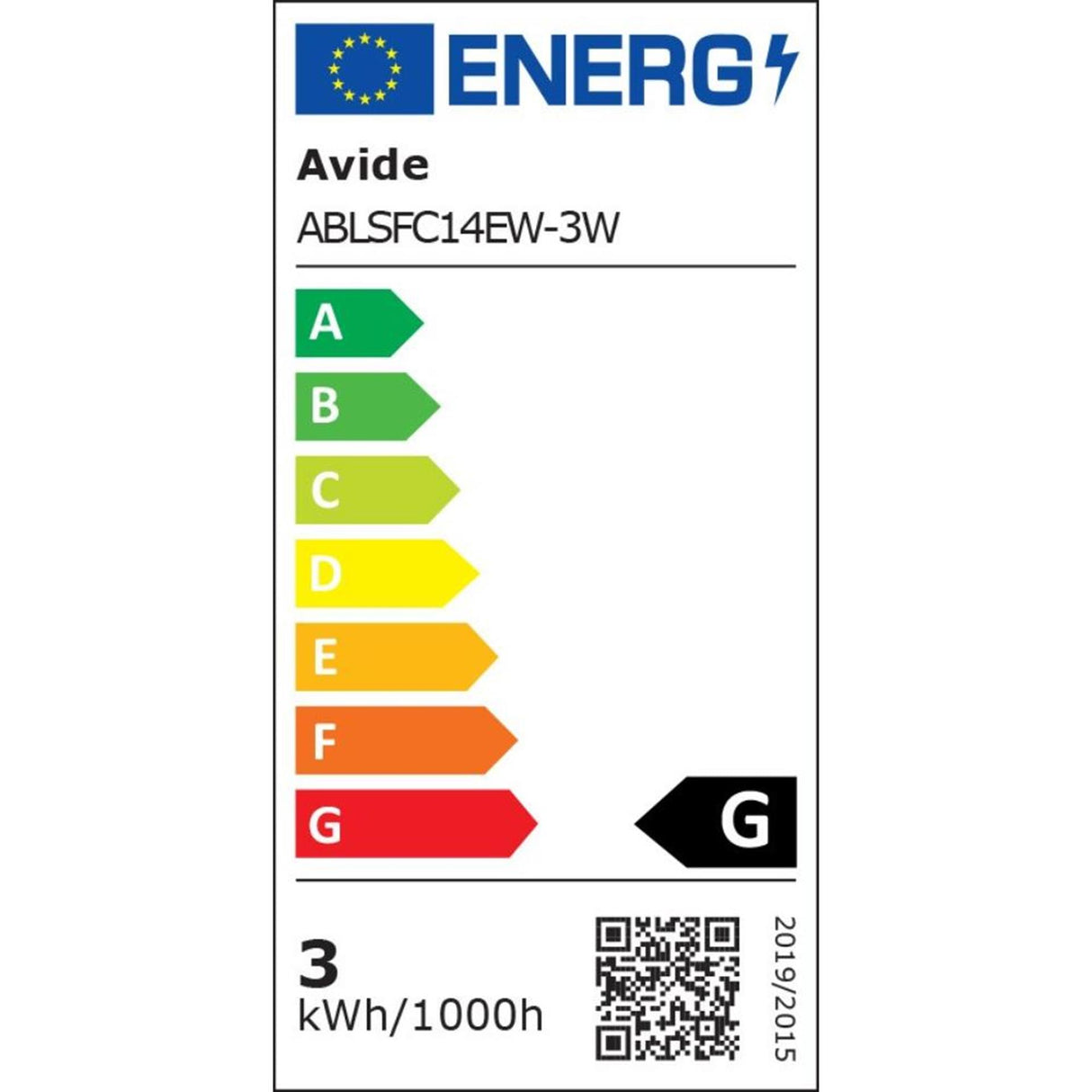 Lampe bougie LED à filament souple Avide 3W, culot E14 2700kelvin 180 lumen