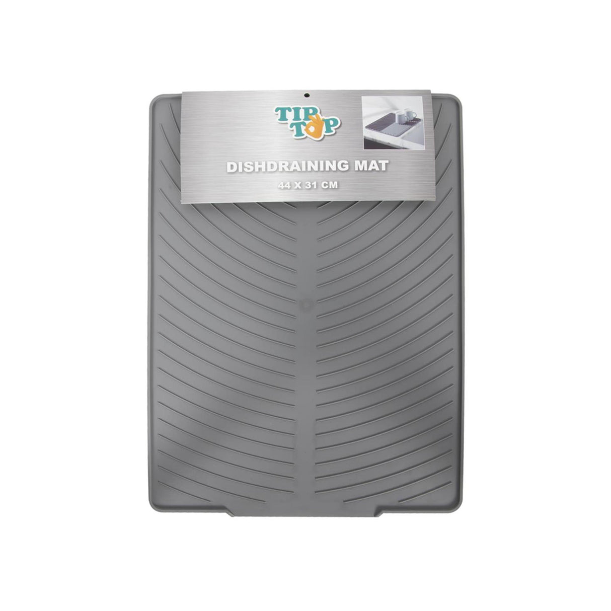 Tiptop afdruipmat 44x31cm grijs kunststof