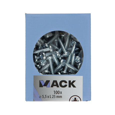 Mack 1007005 - zelftap. schroef cyl. kop 100 100 st 5,5x25mm | 3 stuks