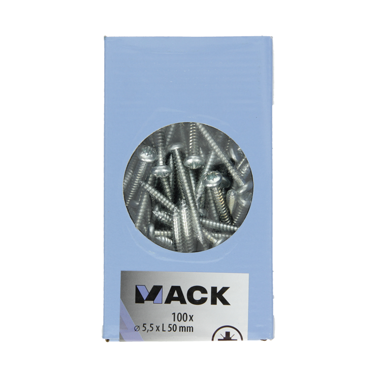 Mack 1007006 - zelftap. schroef cyl. kop 100 100 st 5,5x50mm | 5 stuks