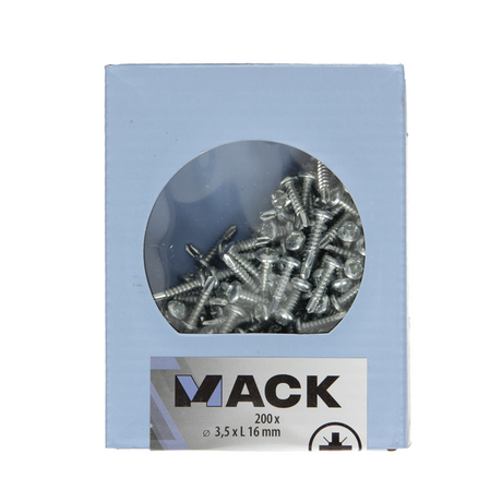 Mack 1007011 - zelfbor. schroef cyl. kop 200 200 st 3,5x16mm | 5 stuks