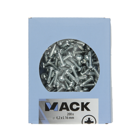 Mack 1007012 - zelfbor. schroef cyl. kop 200 200 st 4,2x16mm | 5 stuks