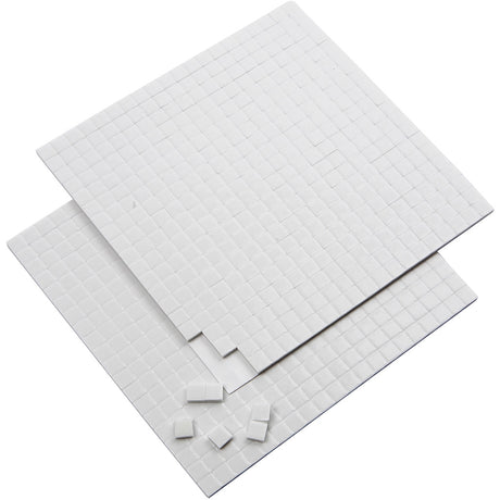 Creativ company Coussinets en mousse 3D, taille 5x5 mm, épaisseur 2 mm, blanc, 2x400 pièces, 2 feuilles 1 boîte