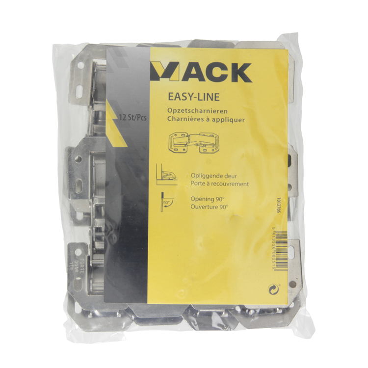Mack 1013705 - 12 opzetveerscharnieren vernikkeld easy-line | 5 stuks