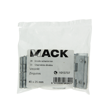 Mack 1013737 - 20 smalle scharnieren verzinkth 40 x b 25mm | 5 stuks