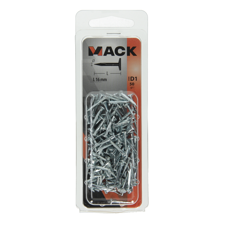 Mack 1017192 - bloknagel staal verzinkt 50 gr16 mm | 10 stuks
