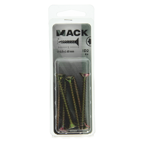 Mack 1017319 - spaanplschr.vzkop-zelfb. geelverz. 6 st 6,0 x 60 mm | 10 stuks
