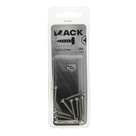 Mack 1019783 - zelftappende schroef cyl.kop a2 11 st 3,5 x 22 mm | 10 stuks