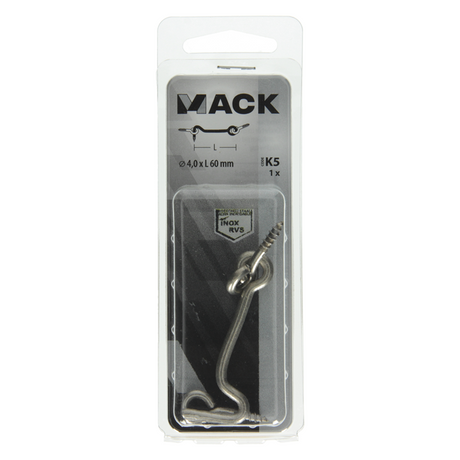 Mack 1019902 - windhaak roestvrijstaal 1 st 4,0 x 60 mm | 10 stuks