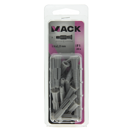 Mack 1017886 - universeelplug met kraag polyethyl.20st 6 x 35 mm | 5 stuks