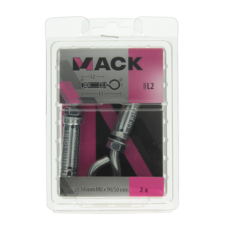 Mack 1019952 - keilbout schroefoog verzinkt2 st m8x90 14x50 | 5 stuks