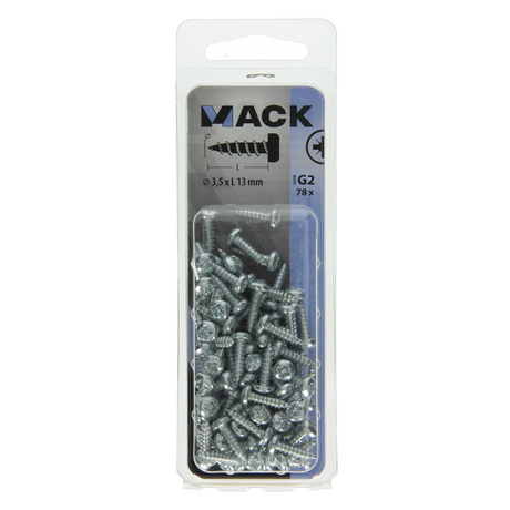 Mack 1018058 - zelftappende schroef cylkop verz. 78 st 3,5 x 13 mm | 10 stuks