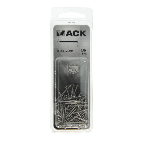 Mack 1020022 - nagel platte kop inox a2 85 st 1,6 x 25 mm | 5 stuks