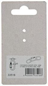 Mack 1008488 - 2 loze schakels + moer 4mm verzinkt | 10 stuks