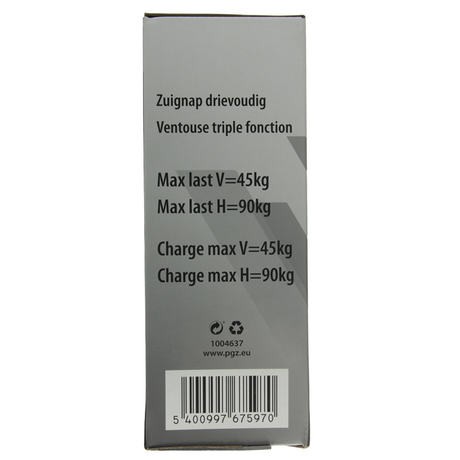 Mack 1004637 - zuignap 3 voudig rood ø 12cm | 4 stuks