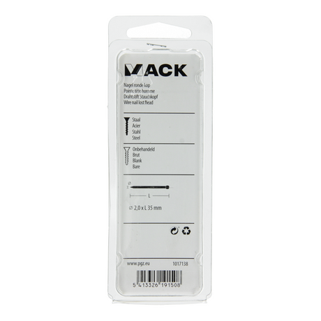Mack 1017138 - nagel ronde kop 100 gr 2,0 x 35 mm | 5 stuks