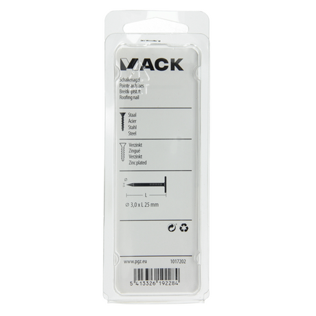 Mack 1017202 - schalienagel staal verzinkt 100 gr 3,0 x 25 mm | 5 stuks
