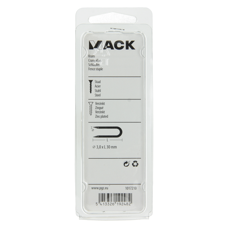 Mack 1017210 - kram staal verzinkt 100 gr 3,0 x 30 mm | 5 stuks