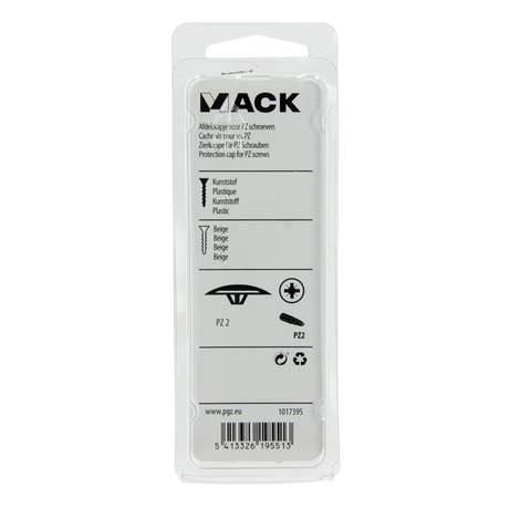 Mack 1017395 - afdekkapje vr pz schr.kunst. beige 40 st pz 2 | 10 stuks