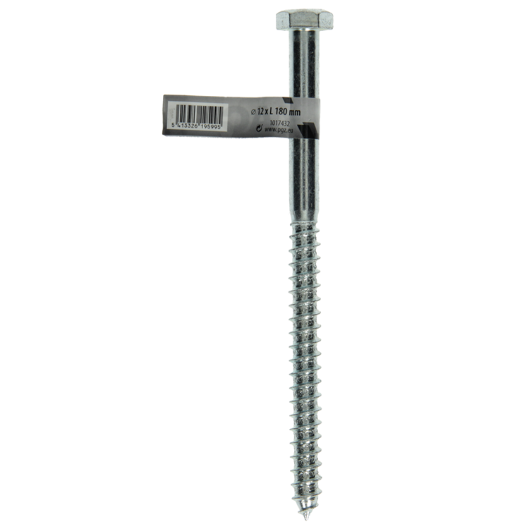 Mack 1017432 - houtdraadbout staal verzinkt 1 st 12 x 180 mm | 10 stuks