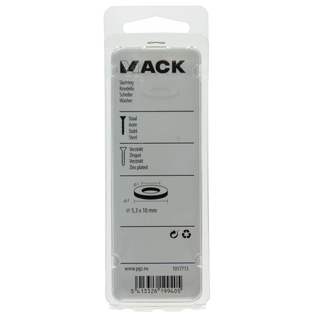 Mack 1017713 - sluitring staal verzinkt 50 st 5,3 x 10 mm | 10 stuks