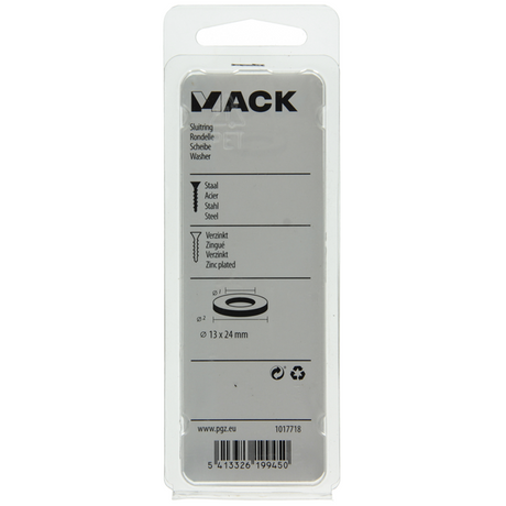 Mack 1017718 - sluitring staal verzinkt 12 st 13 x 24 mm | 10 stuks