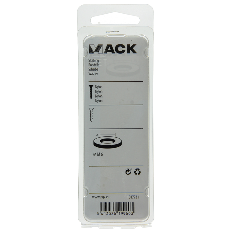 Mack 1017731 - sluitring nylon 9 st m6 | 10 stuks