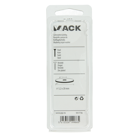 Mack 1017736 - carrosserie sluitring verzinkt25 st 5,2 x 20 mm | 10 stuks