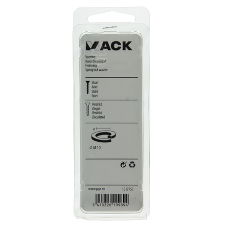 Mack 1017757 - veerring staal verzinkt 15 st m 10 | 10 stuks