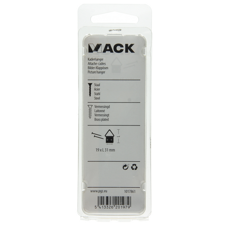 Mack 1017861 - kaderhanger staal vermessingd 4 st 19 x 31 mm | 10 stuks