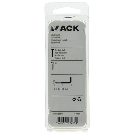 Mack 1019900 - schroefduim roestvrijstaal 3 st 4,0x40 mm | 10 stuks