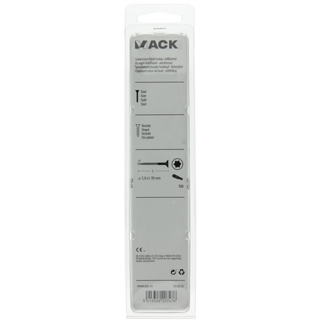 Mack 1018026 - spaanplschr.vzkop-zelfb. geelverz. 18 st 5,0 x 90 mm | 5 stuks