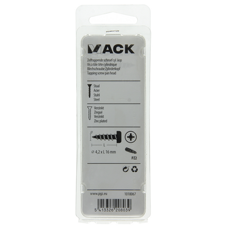 Mack 1018067 - zelftappende schroef cylkop verz. 54 st 4,2 x 16 mm | 5 stuks