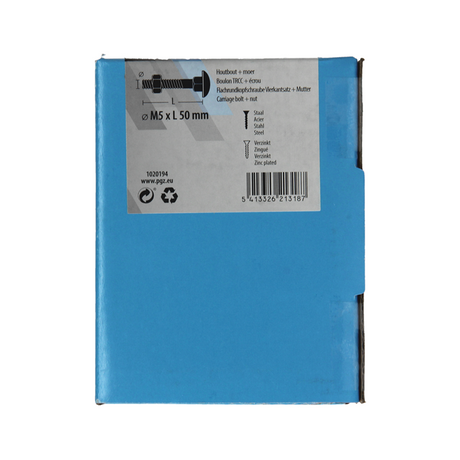 Mack 1020194 - houtbout + moer verzinkt 35 stm5 x 50 mm | 5 stuks