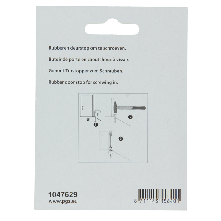 Mack 1047629 - deurstop rubber + schroef grijs 30 x 25 mm 2 st pcs | 6 stuks