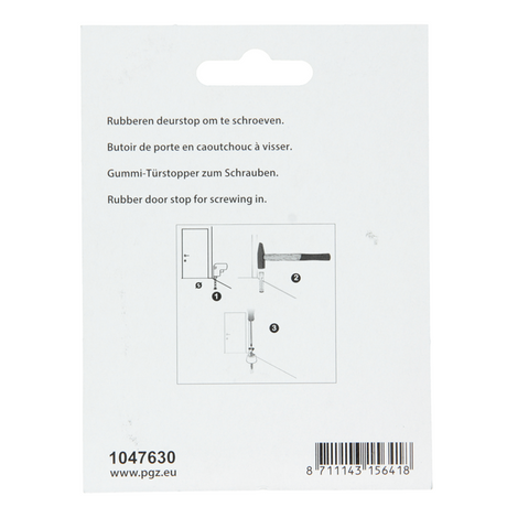 Mack 1047630 - deurstop rubber + schroef wit 30 x 25 mm 2 st pcs | 6 stuks