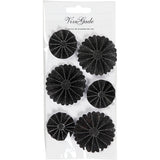 Rosaces Vivi Gade, d 35+50 mm, paillettes noires, 6 pièces 1 boîte