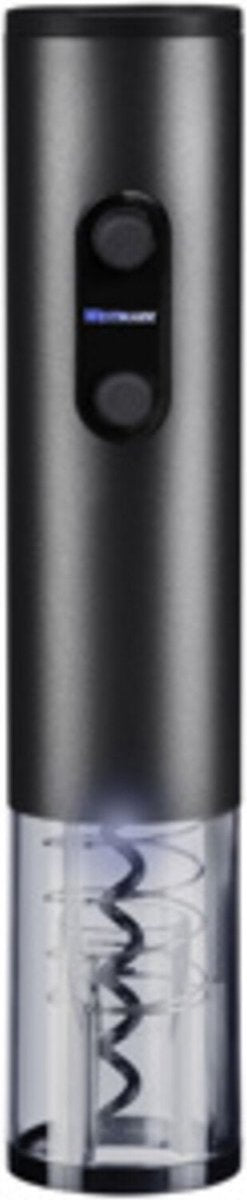 Tire-bouchon Westmark Vasco - ouvre-bouteille électrique pour bouteilles de vin avec bouchon, tire-bouchon sans effort d'une seule main, 4 piles AA requises - acier inoxydable, aluminium