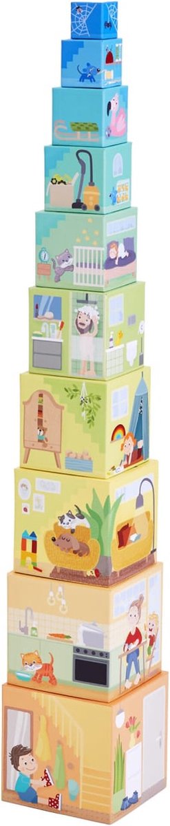 Haba blocs à empiler jouets éducatifs en carton mon ensemble de maison.