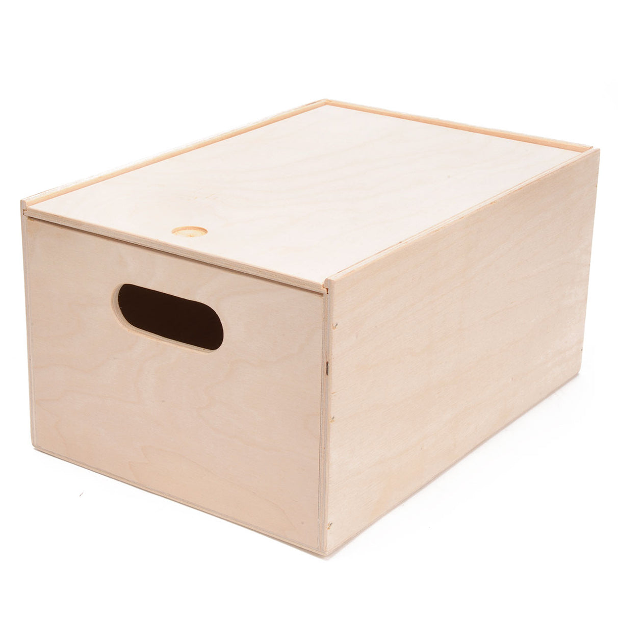 Bois de jeu small foot - boîte de rangement en bois avec couvercle coulissant rectangle m - coffre à jouets