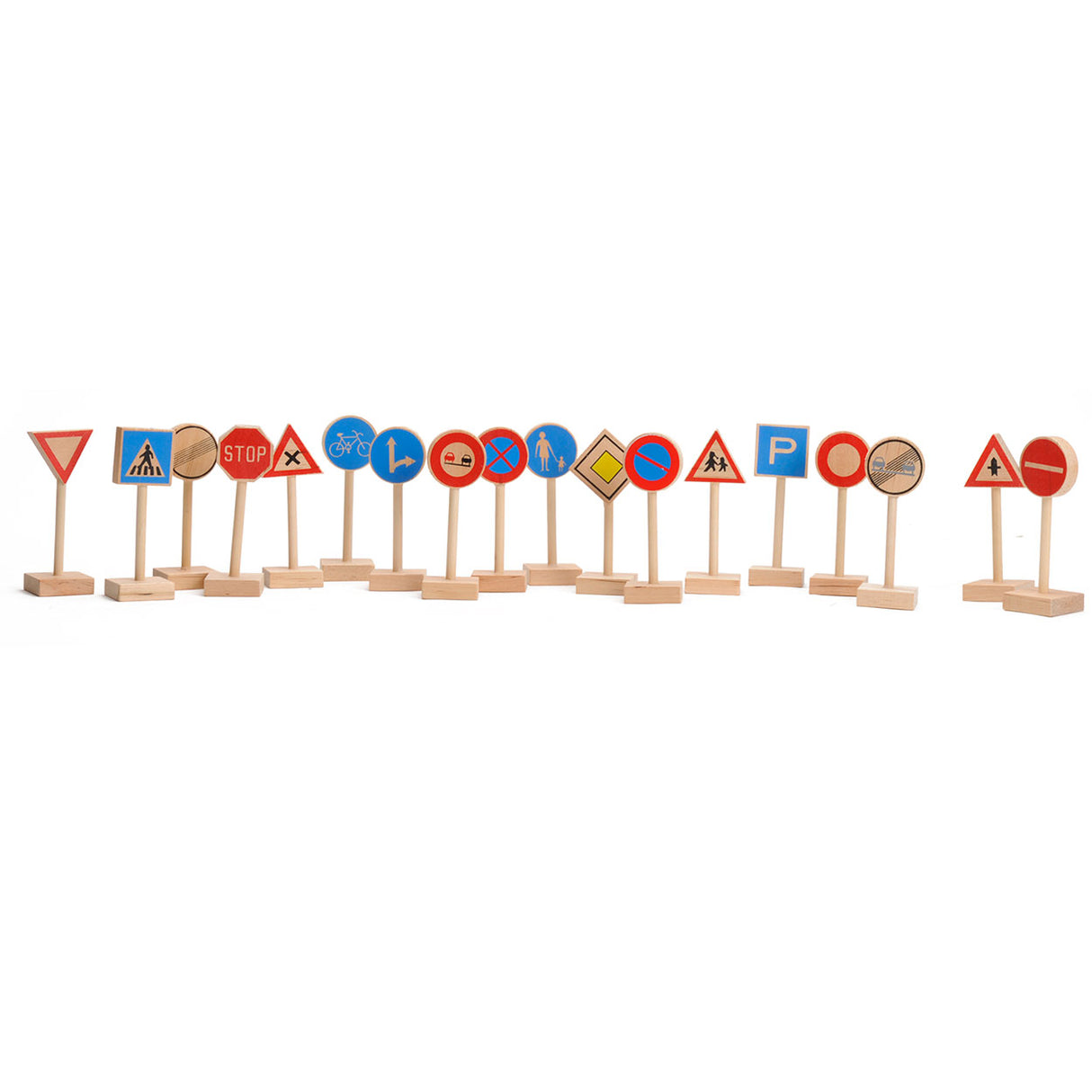 Ensemble de panneaux de signalisation en bois Playwood, 18 pièces.