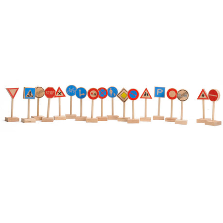Ensemble de panneaux de signalisation en bois Playwood, 18 pièces.