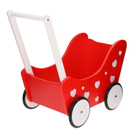 Landau de poupée Playwood rouge avec coeurs