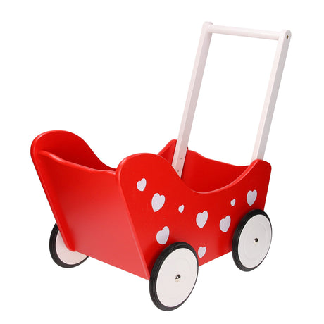 Landau de poupée Playwood rouge avec coeurs