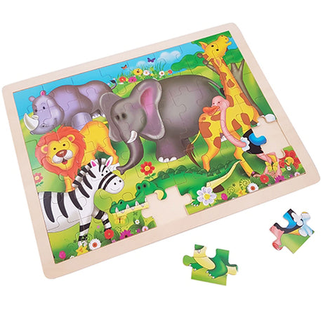 Puzzle en bois Playwood animaux sauvages - 48 pcs.